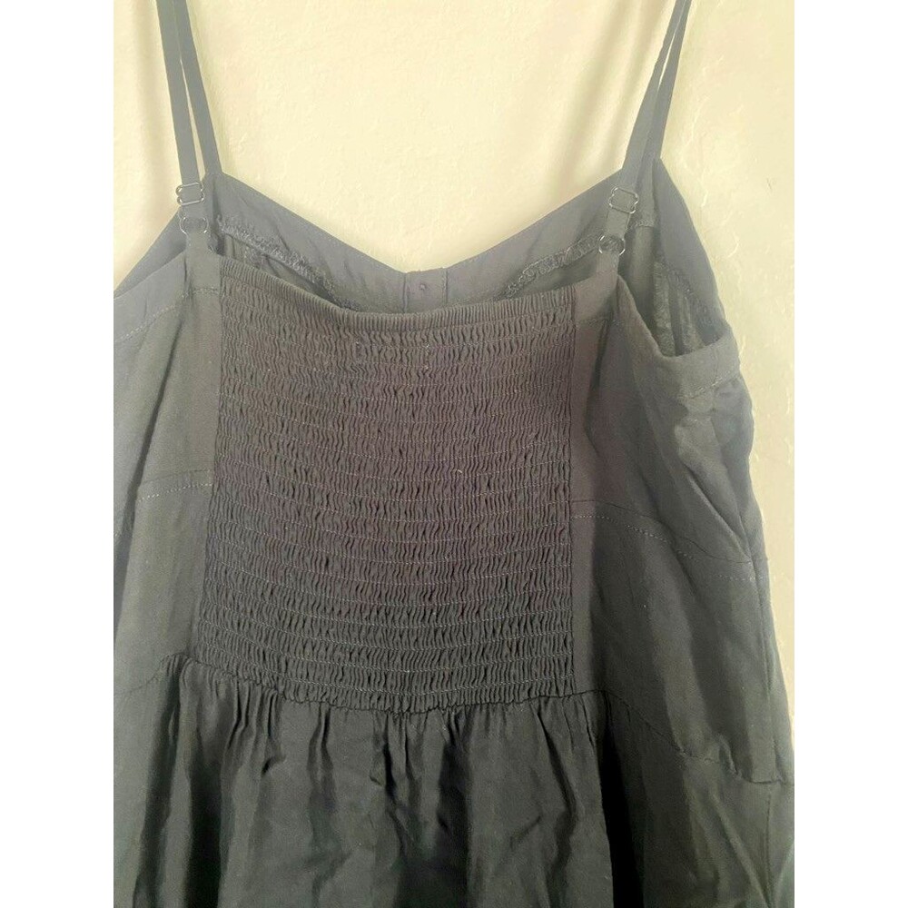 Express Women's Black Rayon Spaghetti Strap Tank Mini Dress Elastic Back -Size M - Picture 8 of 11